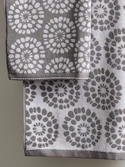 Grey Geo Charcoal Egyptian 100% Cotton Towel - Image 4 of 4