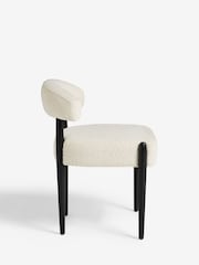 Set of 2 Casual Boucle Oyster Aire Black Leg Dining Chairs - Image 4 of 6