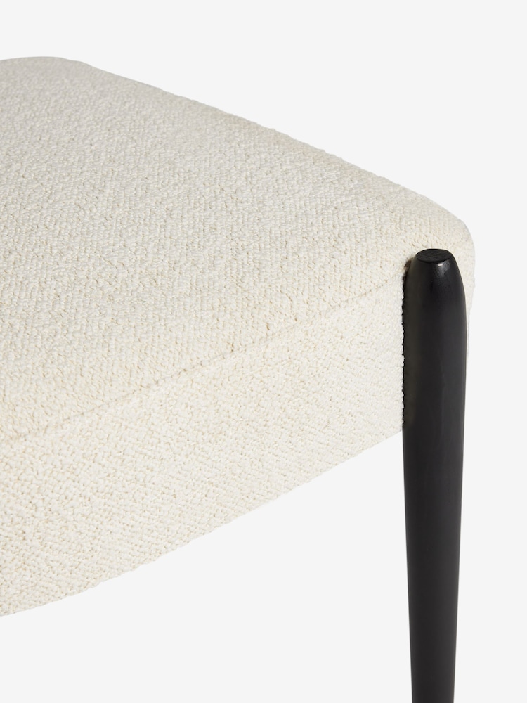 Set of 2 Casual Boucle Oyster Aire Black Leg Dining Chairs - Image 6 of 6