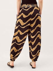 Monsoon Brown Zahara Print Balloon Trousers - Image 3 of 4