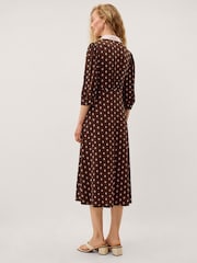 Monsoon Brown Janey Print Jersey Midi Dress - Image 3 of 4