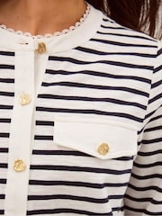 Monsoon Cream Shania Stripe Jersey Buttondown Top - Image 3 of 3