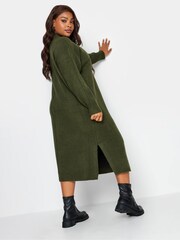 Yours Curve Green Exposed Seam Turtle Neck Dress - Image 2 of 4