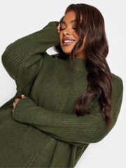 Yours Curve Green Exposed Seam Turtle Neck Dress - Image 4 of 4