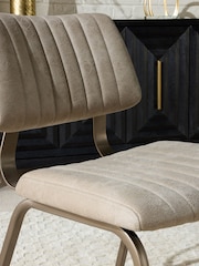Set of 2 Monza Faux Leather Mink Brown Aiden Bronze Effect Leg Dining Chairs - Image 2 of 8
