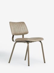 Set of 2 Monza Faux Leather Mink Brown Aiden Bronze Effect Leg Dining Chairs - Image 4 of 8