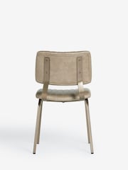Set of 2 Monza Faux Leather Mink Brown Aiden Bronze Effect Leg Dining Chairs - Image 6 of 8
