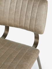 Set of 2 Monza Faux Leather Mink Brown Aiden Bronze Effect Leg Dining Chairs - Image 7 of 8
