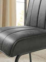 Set of 2 Monza Faux Leather Dark Grey Colter Dining Chairs - Image 2 of 8