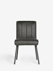 Set of 2 Monza Faux Leather Dark Grey Colter Dining Chairs - Image 3 of 8