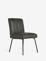 Set of 2 Monza Faux Leather Dark Grey Colter Dining Chairs - Image 4 of 8