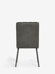 Set of 2 Monza Faux Leather Dark Grey Colter Dining Chairs - Image 6 of 8