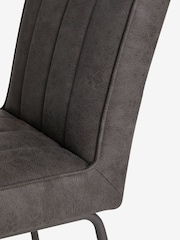 Set of 2 Monza Faux Leather Dark Grey Colter Dining Chairs - Image 7 of 8