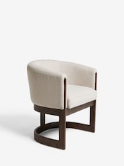 Tweedy Plain Light Natural Brady Walnut Effect Leg Dining Chair - Image 3 of 8