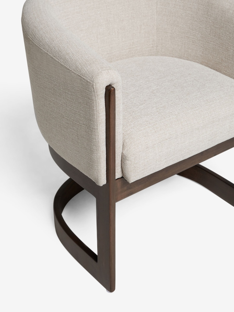 Tweedy Plain Light Natural Brady Walnut Effect Leg Dining Chair - Image 8 of 8