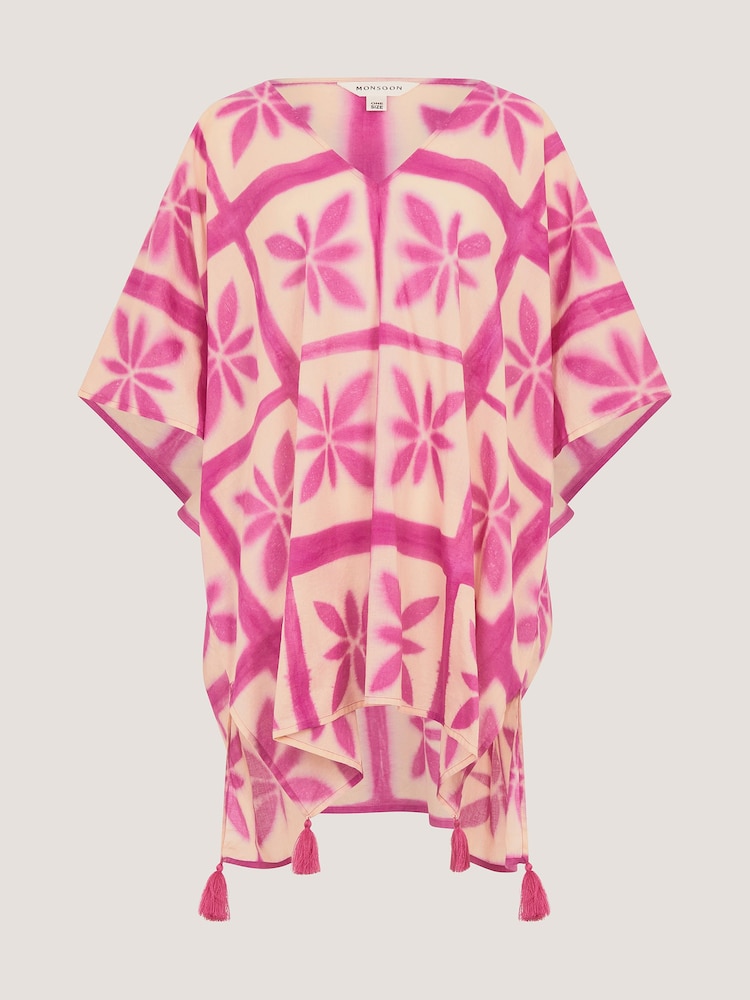 Monsoon Pink Cayla Artisanal Print Mini Kaftan - Image 5 of 5 Monsoon Pink Cayla Artisanal Print Mini Kaftan - Image 5 of 5