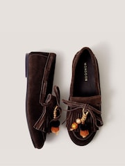 Monsoon Brown Tabitha Suede Moccasin Loafers - Image 1 of 2