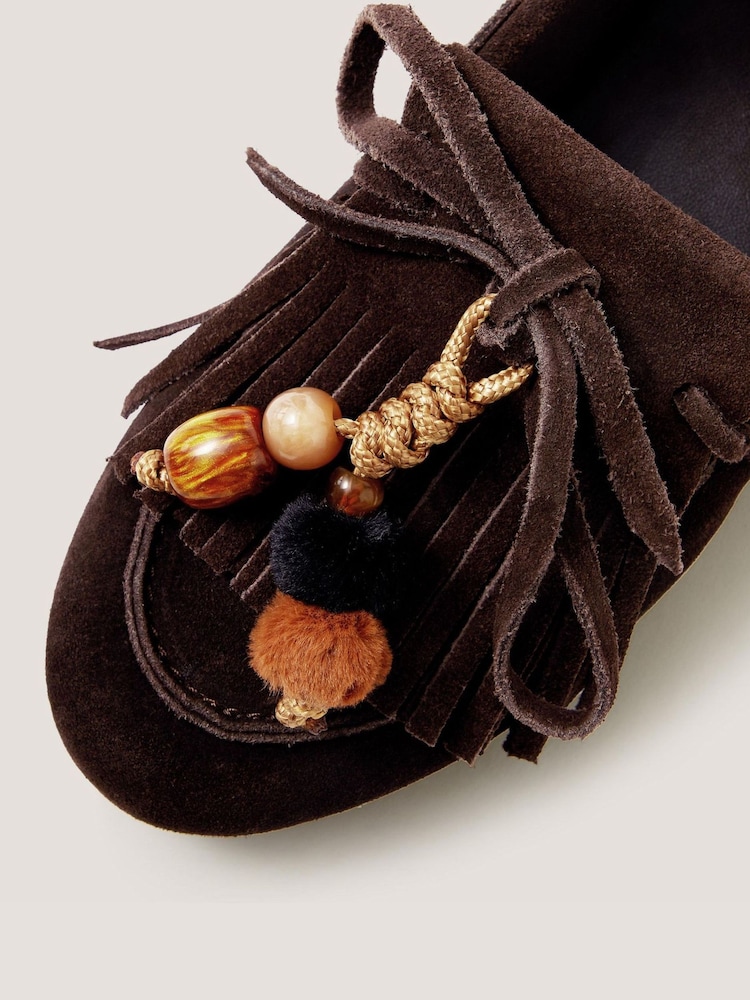 Monsoon Brown Tabitha Suede Moccasin Loafers - Image 2 of 2 Monsoon Brown Tabitha Suede Moccasin Loafers - Image 2 of 2