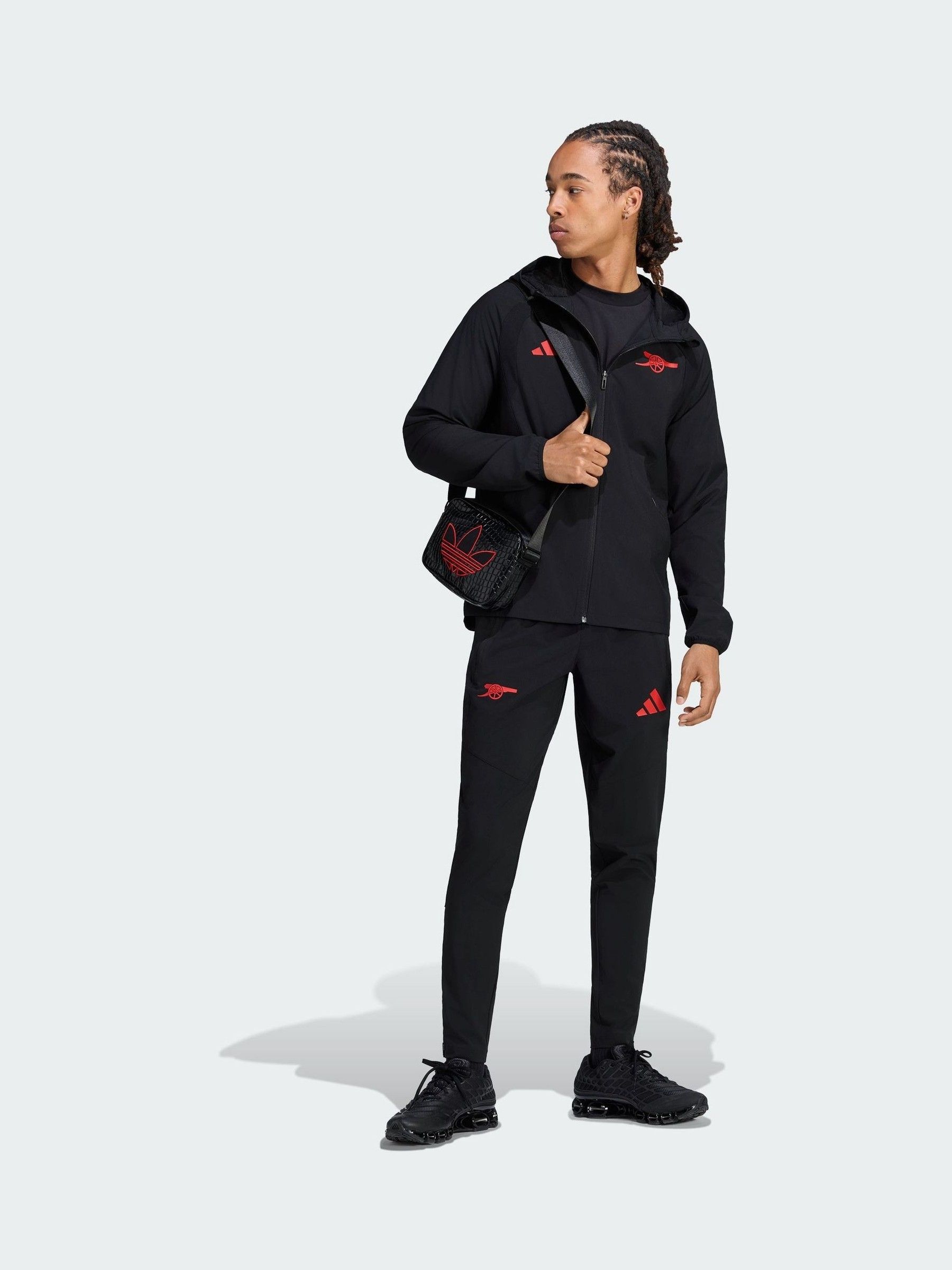 Adidas Men's Black Arsenal Fc Tiro Travel Windbreaker Jacket - Image 1