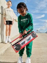 Reebok Green Junior 100% Cotton Sweatshirt and Joggers Set - Image 3 of 11