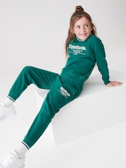 Reebok Green Junior 100% Cotton Sweatshirt and Joggers Set - Image 6 of 11