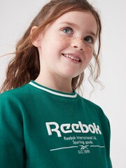 Reebok Green Junior 100% Cotton Sweatshirt and Joggers Set - Image 7 of 11