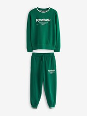 Reebok Green Junior 100% Cotton Sweatshirt and Joggers Set - Image 9 of 11