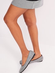 Black Forever Comfort® Bling Square Toe Ballerina - Image 3 of 9