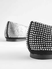 Black Forever Comfort® Bling Square Toe Ballerina - Image 8 of 9