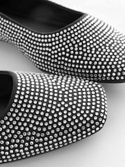 Black Forever Comfort® Bling Square Toe Ballerina - Image 9 of 9