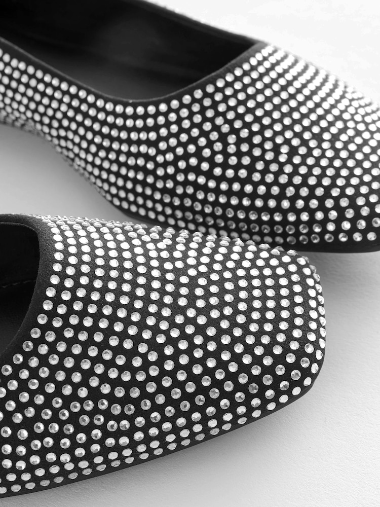 Black Forever Comfort® Bling Square Toe Ballerina - Image 9 of 9 Black Forever Comfort® Bling Square Toe Ballerina - Image 9 of 9