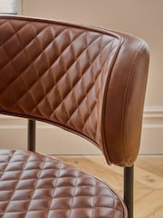 Set of 2 Faux Leather Tan Brown Murphy Dining Chairs - Image 3 of 10