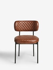 Set of 2 Faux Leather Tan Brown Murphy Dining Chairs - Image 4 of 10