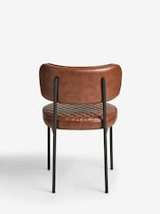 Set of 2 Faux Leather Tan Brown Murphy Dining Chairs - Image 7 of 10
