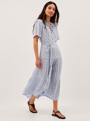 Monsoon Blue Mia Embroidered Print Midi Dress - Image 1 of 5
