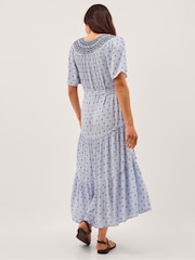 Monsoon Blue Mia Embroidered Print Midi Dress - Image 2 of 5