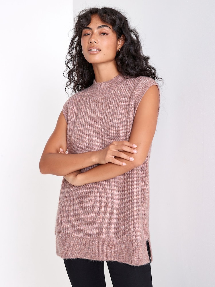 Pink Fisherman Rib Knit Tank - Image 1 of 6