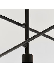 Gallery Home Chrome/Matt Black Industrial 6 Cluster Chrome 5 Light Flush Ceiling Light Pendant - Image 3 of 7