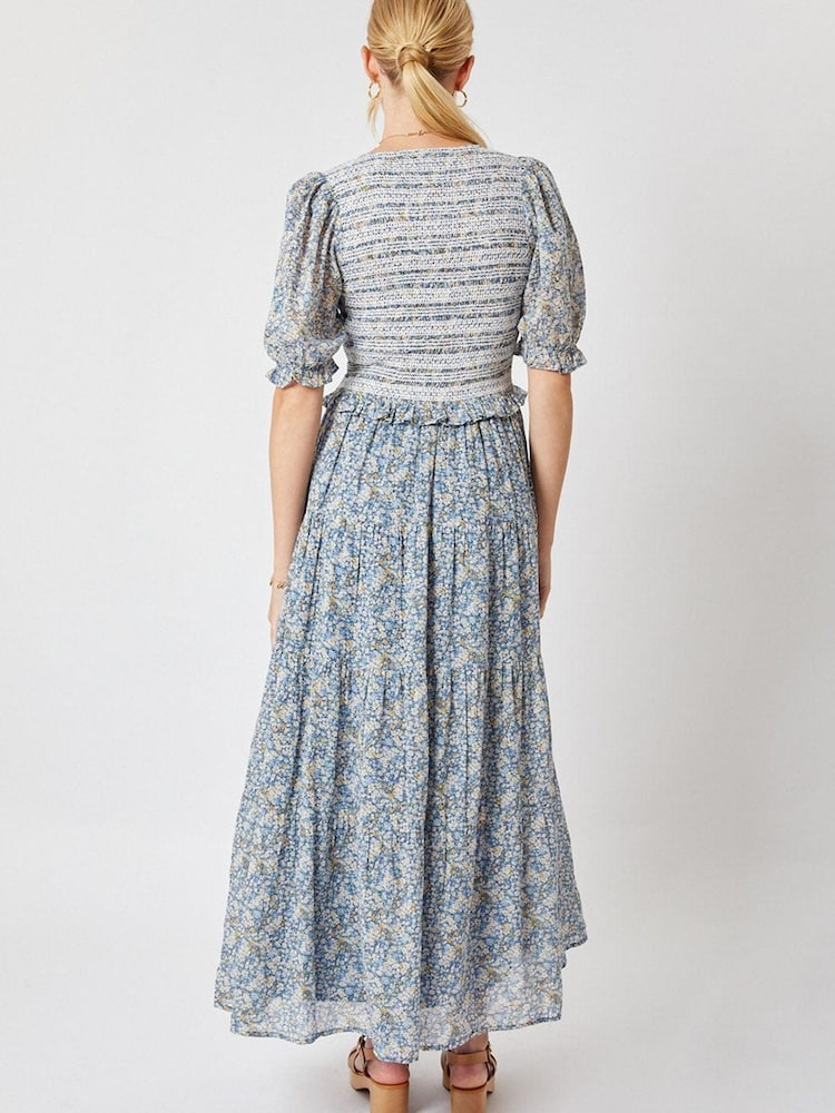 By Iris Blue Vanessa 100% Cotton Smocked Dress - Image 2 of 5