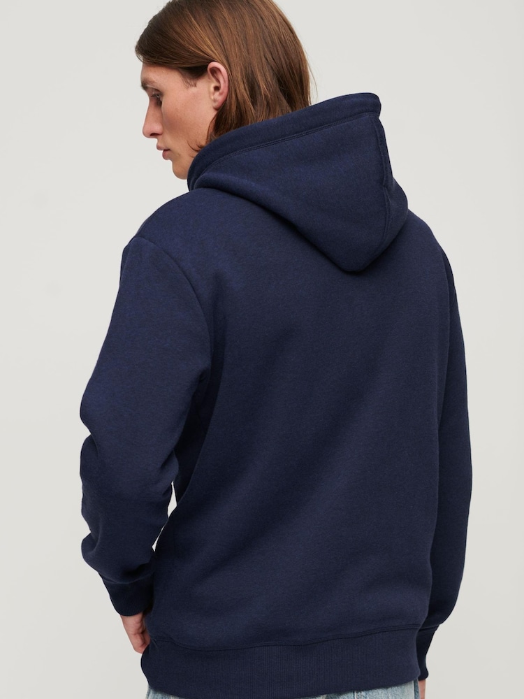 Superdry Navy Essential Logo Hoodie - Image 1 of 8
