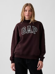 Καφετί - Gap VintageSoft Oversized Mock Neck Logo Sweatshirt - Εικόνα 1 από 5