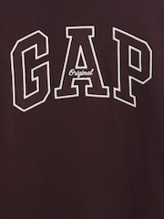 Καφετί - Gap VintageSoft Oversized Mock Neck Logo Sweatshirt - Εικόνα 5 από 5