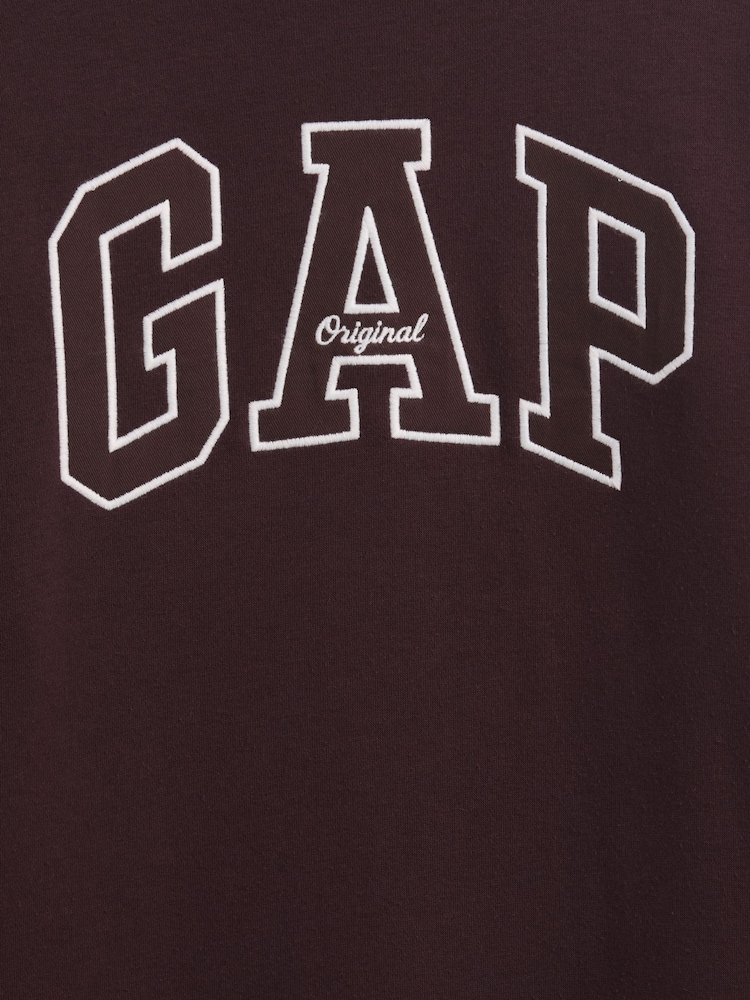 Καφετί - Gap VintageSoft Oversized Mock Neck Logo Sweatshirt - Εικόνα 5 από 5