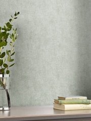 Laura Ashley Sage Leaf Green Plain Textured A4 Wallpaper Sample - Image 1 of 2