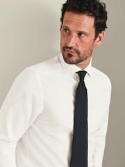 Charles Tyrwhitt Off White Non-Iron Twill Cutaway Slim Fit Shirt - Image 5 of 9
