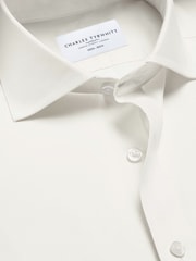 Charles Tyrwhitt Off White Non-Iron Twill Cutaway Slim Fit Shirt - Image 7 of 9