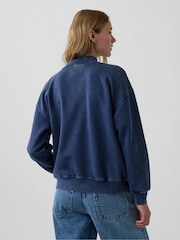 Azul lavado - Suéter extragrande de cuello alto con logotipo VintageSoft de Gap - Imagen 3 de 5
