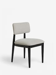 Set of 2 Tweedy Plain Light Grey Wrenley Black Leg Dining Chairs - Image 3 of 7