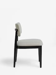 Set of 2 Tweedy Plain Light Grey Wrenley Black Leg Dining Chairs - Image 5 of 7