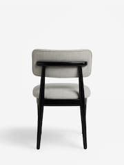 Set of 2 Tweedy Plain Light Grey Wrenley Black Leg Dining Chairs - Image 6 of 7
